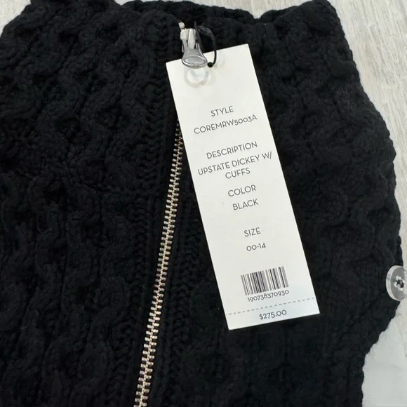 NWT Veronica Beard Black Upstate Wool Dickey with Cuffs size 00-14